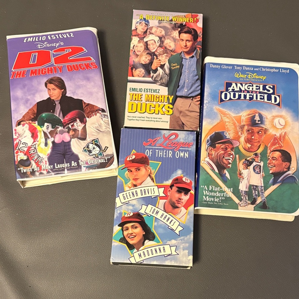 VHS Variety kids sports related movies featuring 4 tapes